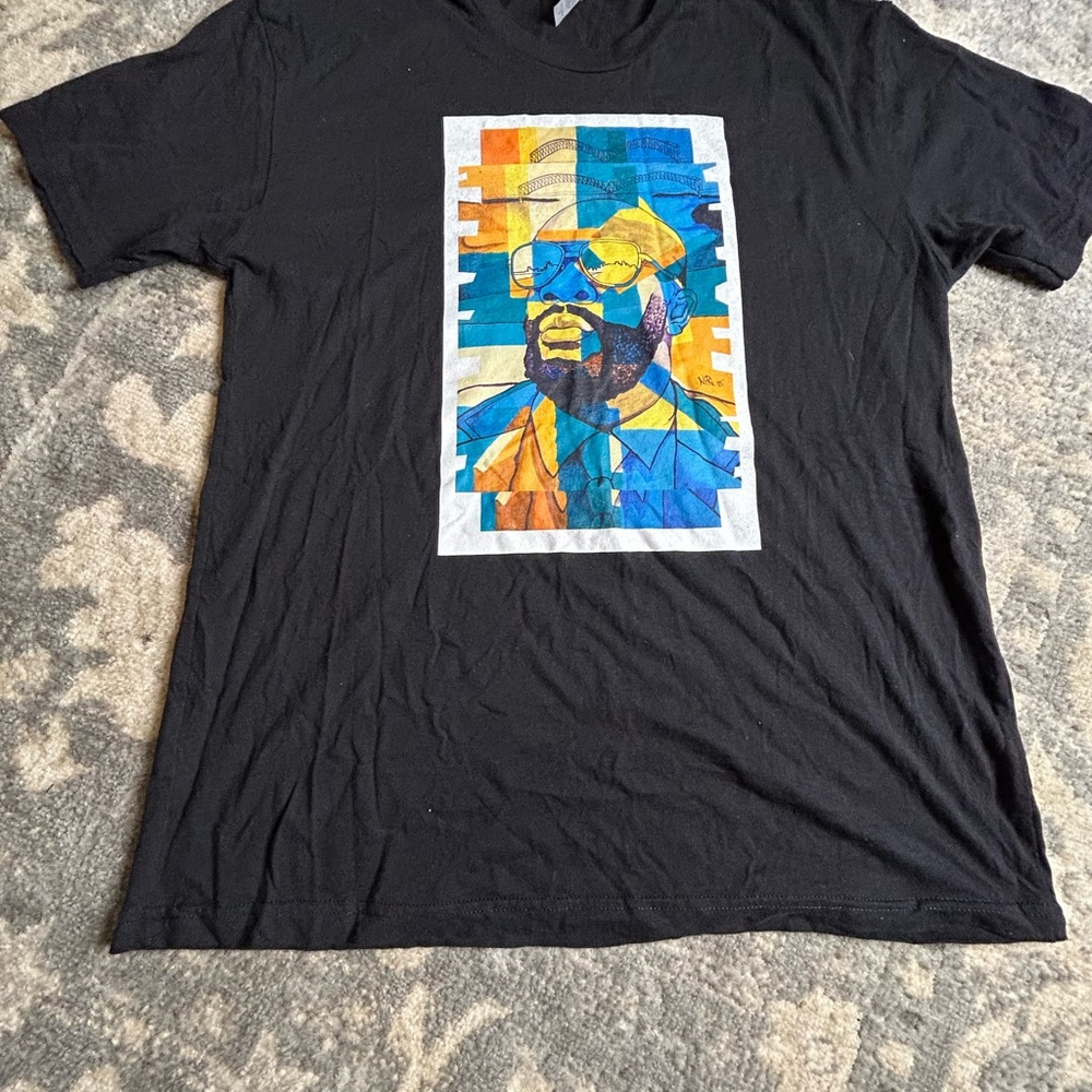 Next Level Apparel Black Tee with Colorful Graphic